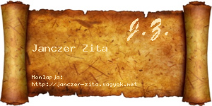 Janczer Zita névjegykártya