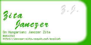 zita janczer business card